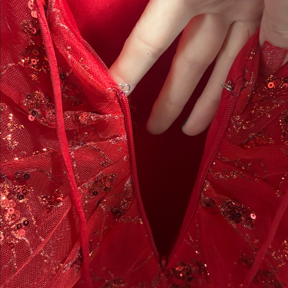 SOLD Amarra Red Prom Dress - Picture 10 of 13